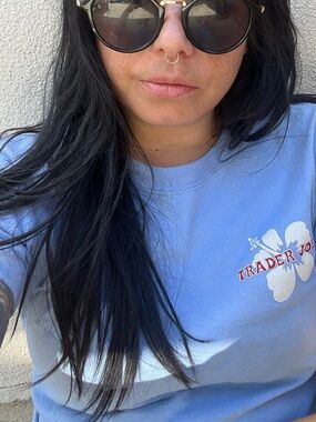 Trader Joe's Light Blue Logo Tee